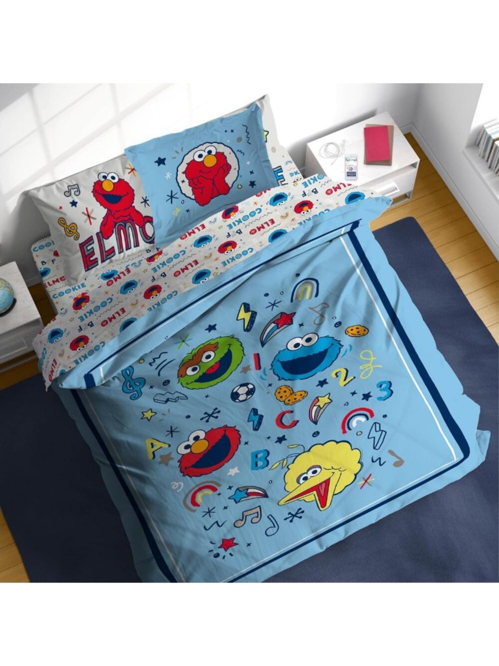 Cozy 7-Piece Kids Bedding Set - Full Comforter, Sheets & Pillow Cover with Elmo